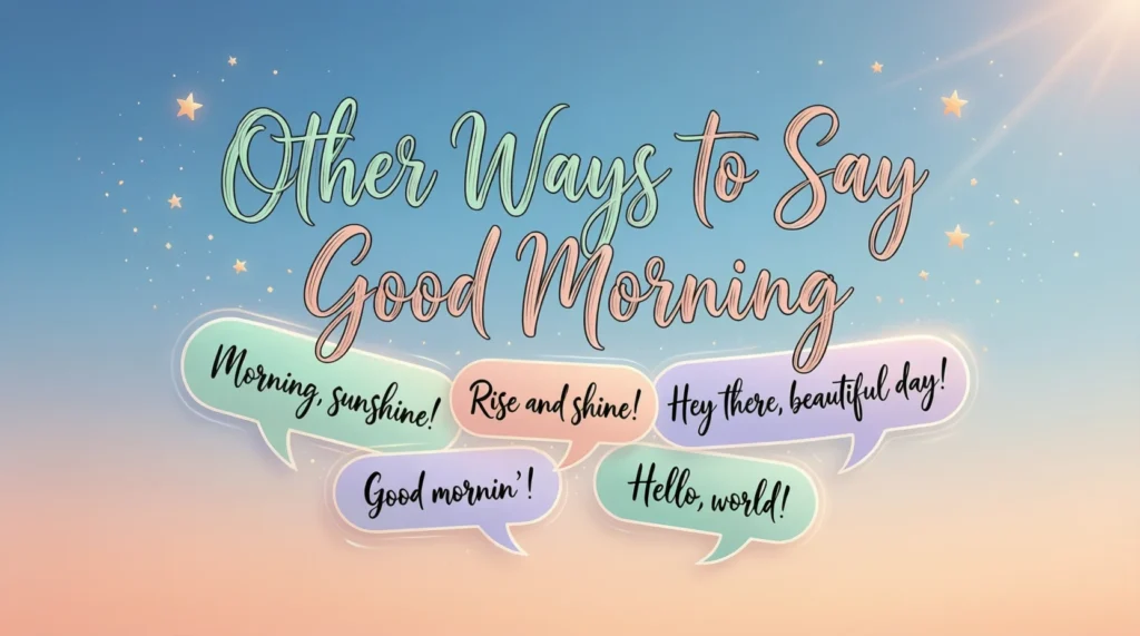 Other Ways to Say Good Morning