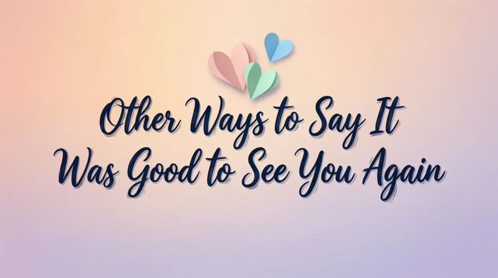 Other Ways to Say It Was Good to See You Again