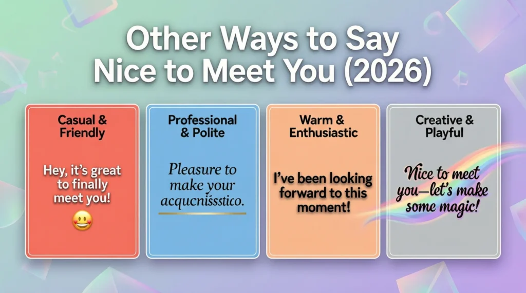 Other Ways to Say Nice to e Meet You