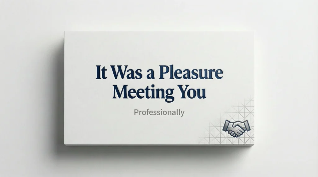 How to Say Pleasure Meeting You