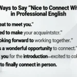 Other Ways to Say Nice to Connect With You