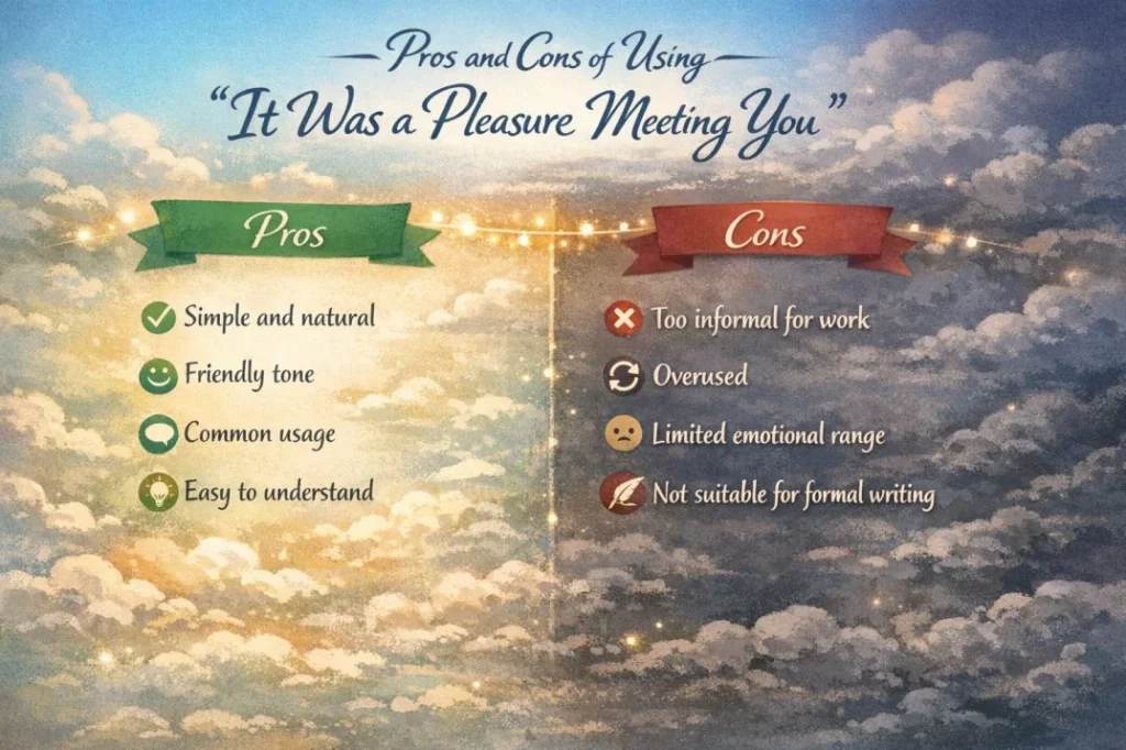 Pros and Cons of Using “It Was a Pleasure Meeting You”