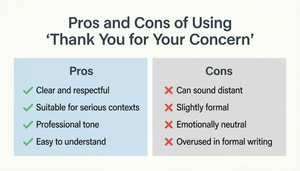 Pros and Cons of Using “Thank You for Your Concern”
