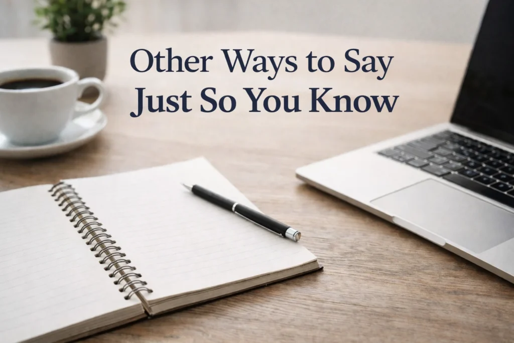Other Ways to Say Just So You Know