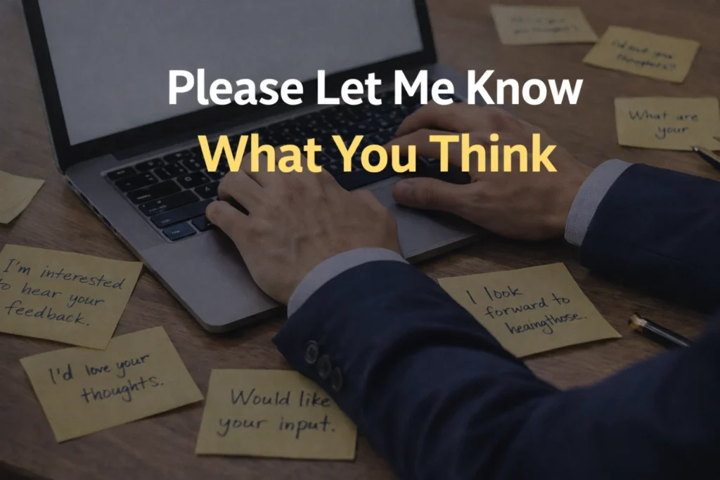 Other Ways to Say “Please Let Me Know What You Think”