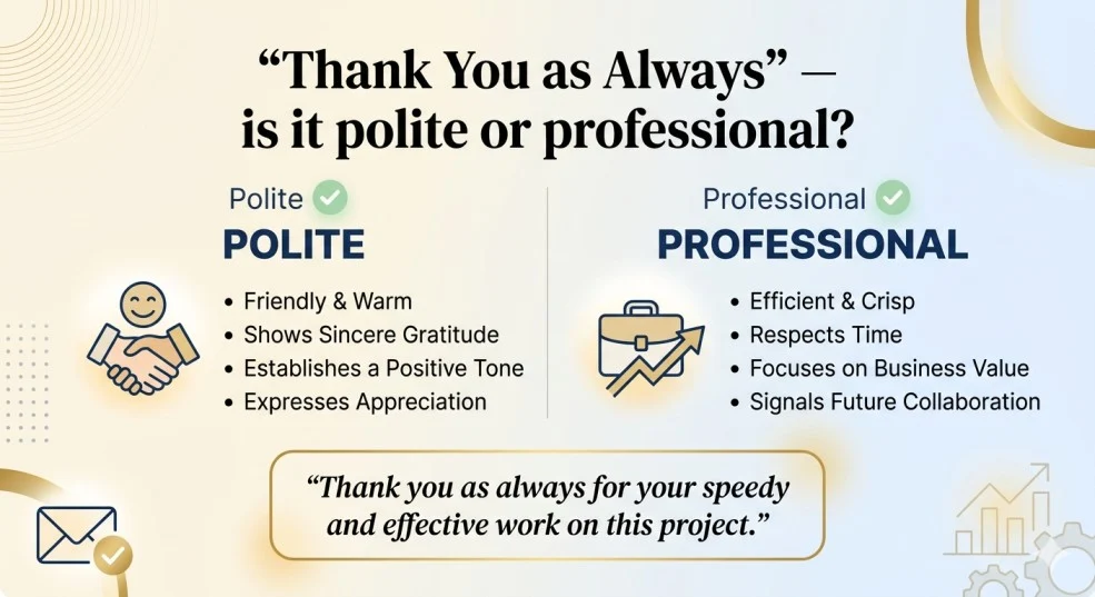 Is It Professional or Polite to Say “Thank You as Always”?