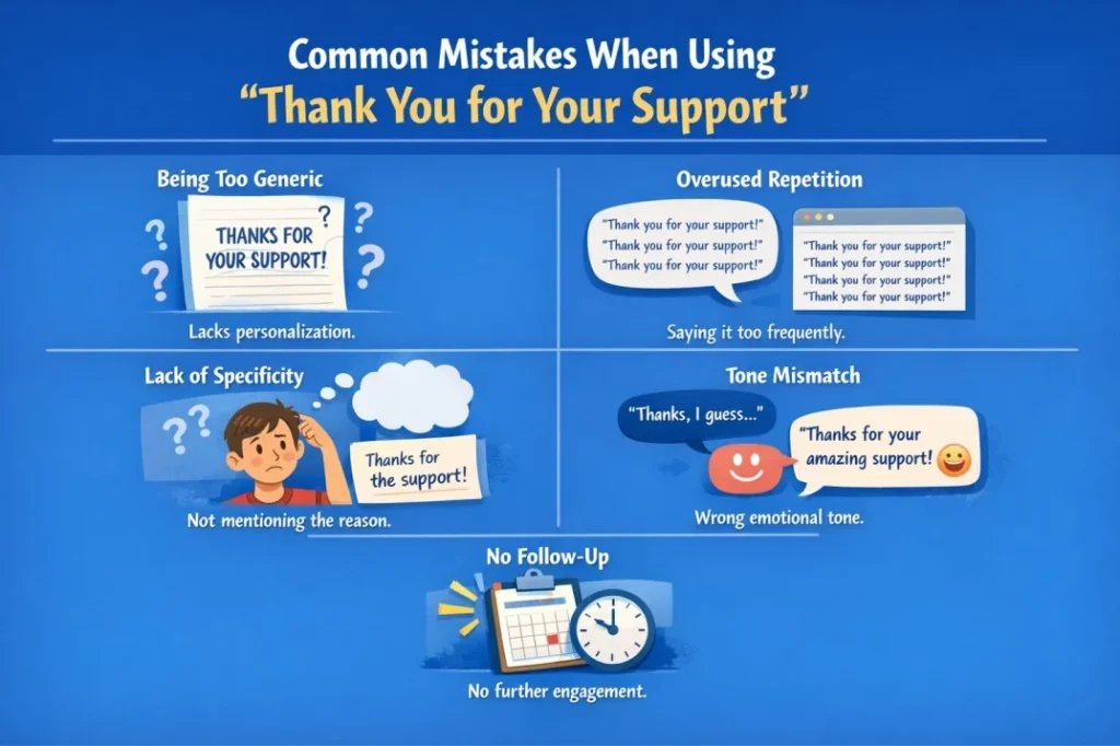 Common Mistakes When Using “Thank You for Your Support”