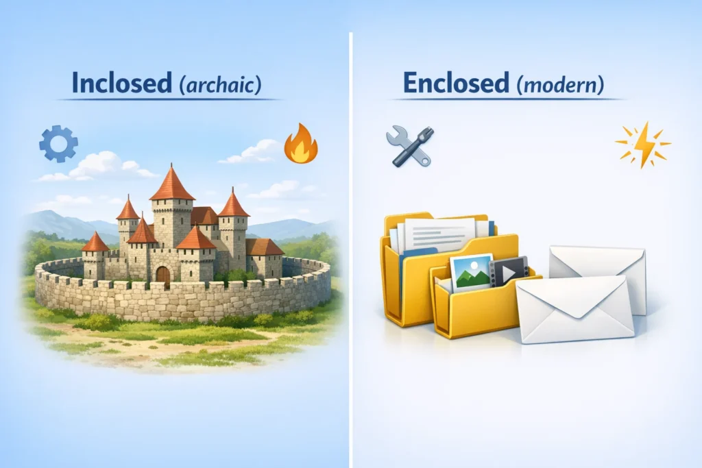 Inclosed vs Enclosed