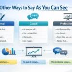 Other Ways to Say As You Can See