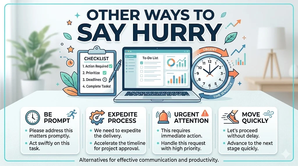 other ways to say hurry