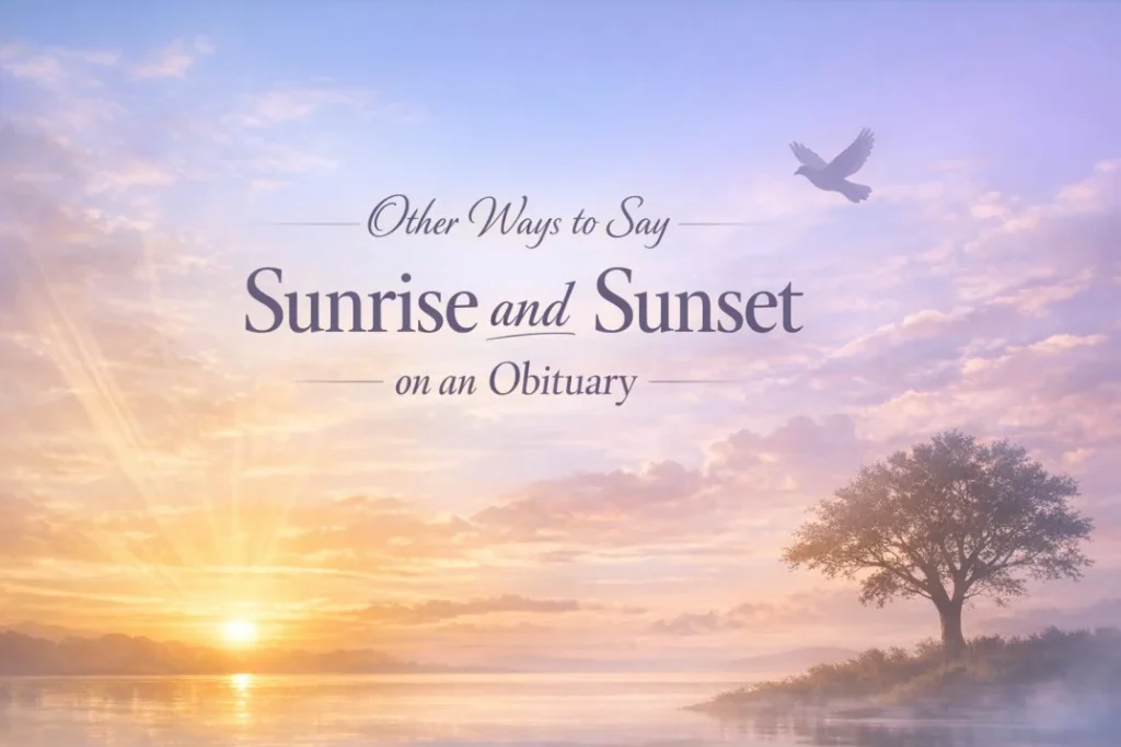 Other Ways to Say Sunrise and Sunset on an Obituary